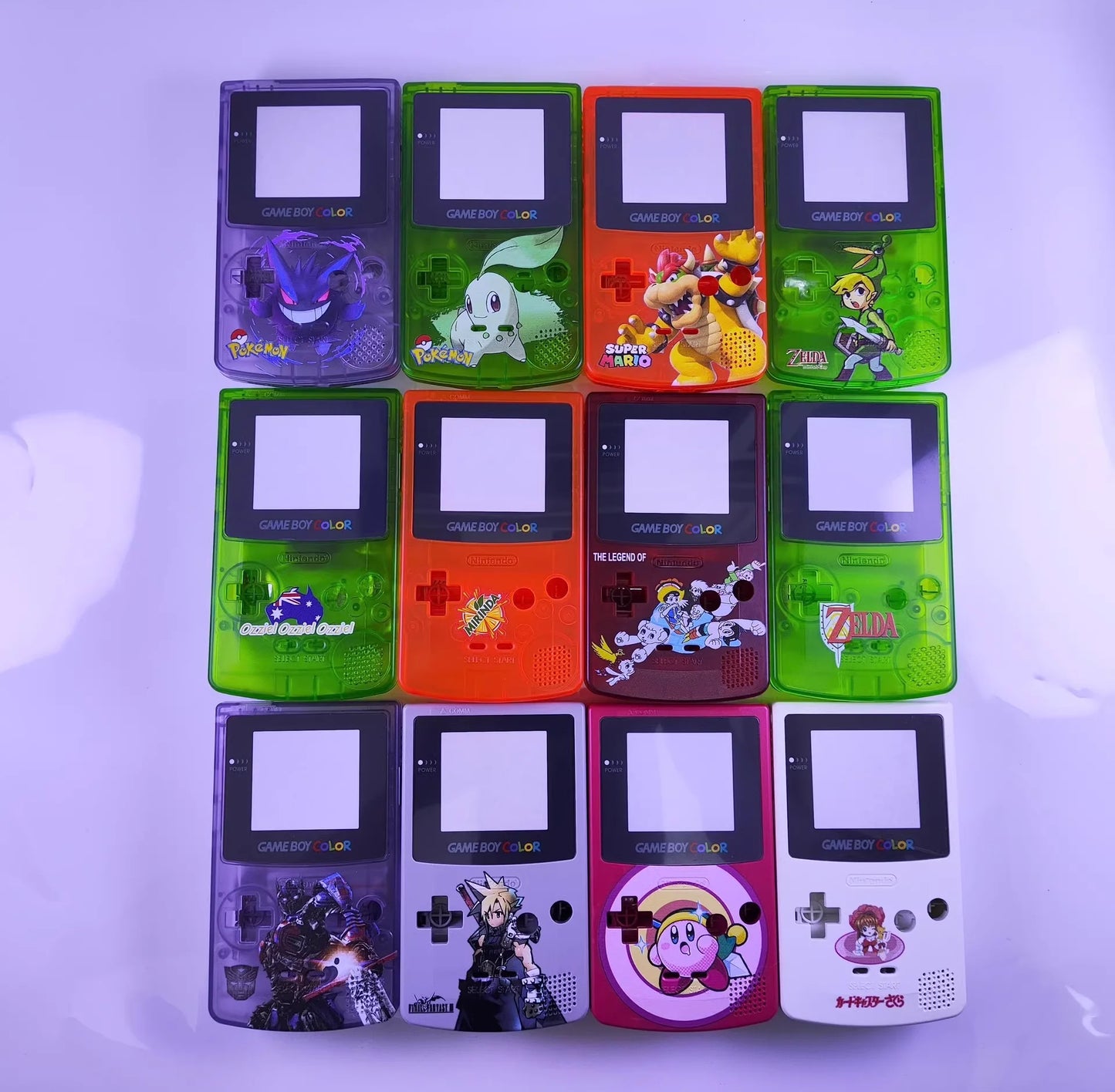 GBC game console shell DIY homemade Pokemon Pikachu Charizard Gengar Squirtle replacement shell