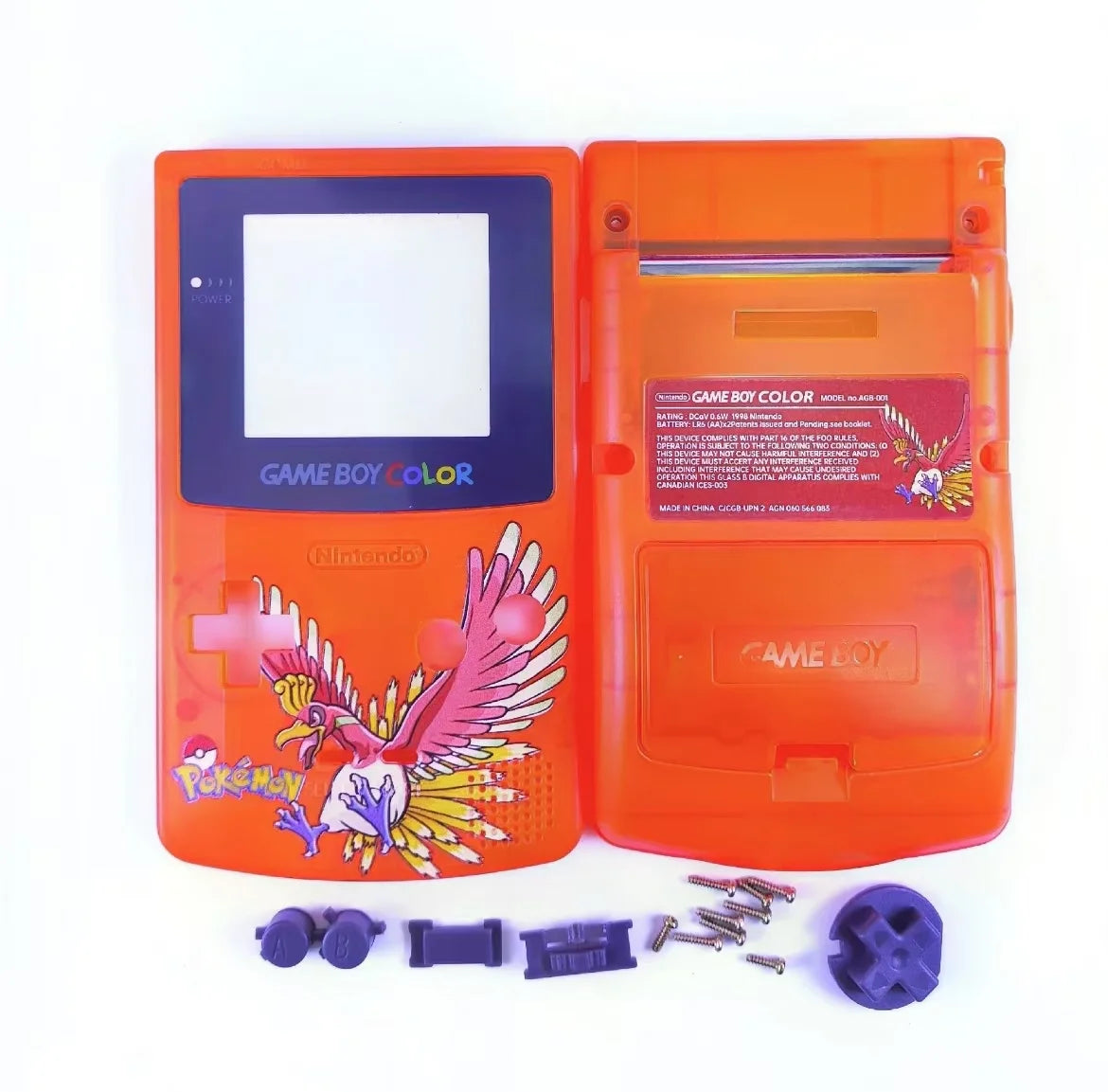 GBC game console shell DIY homemade Pokemon Pikachu Charizard Gengar Squirtle replacement shell