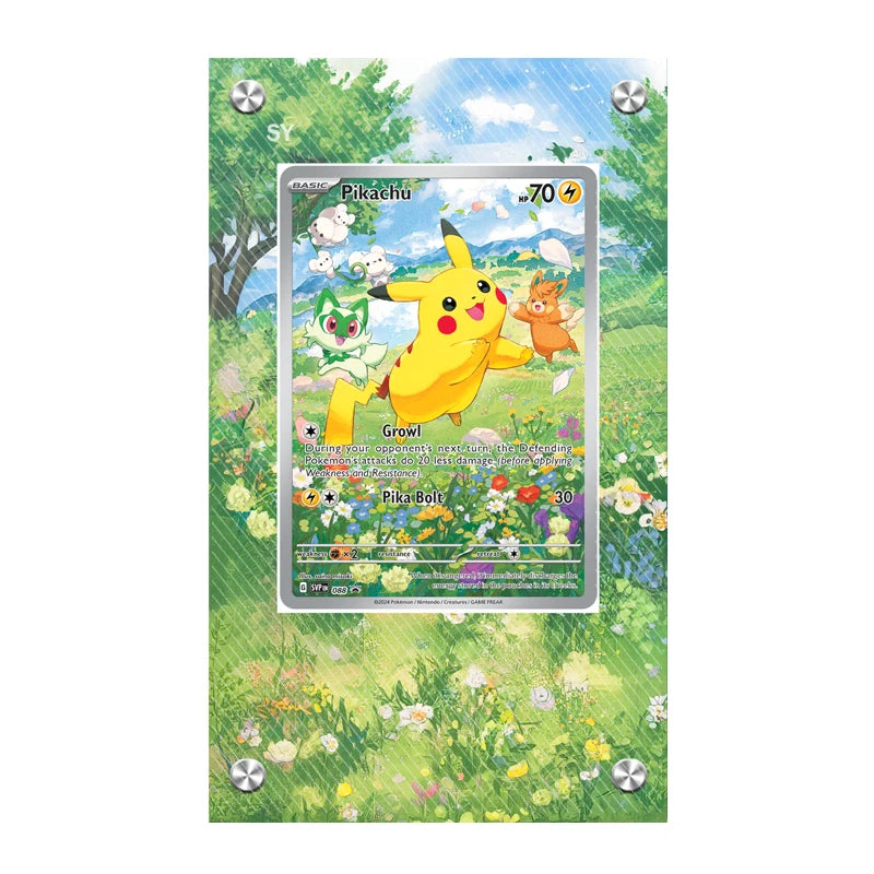 Anime Pokemon Pikachu Eevee Acrylic Extended Painting Stuck Brick Anime Game Collection Card Extended Artwork Display Case Gift