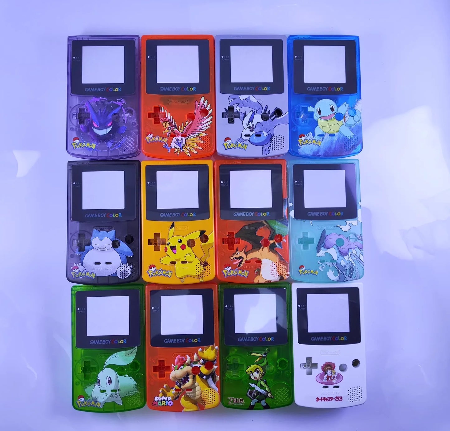 GBC game console shell DIY homemade Pokemon Pikachu Charizard Gengar Squirtle replacement shell