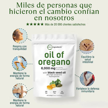 Aceite De Orégano 6000 Mg 60 capsulas 50% De Descuento